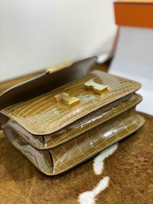 wholesale quality hermes constance 19 shinny niloticus crocodile u8 bronze dore ghw